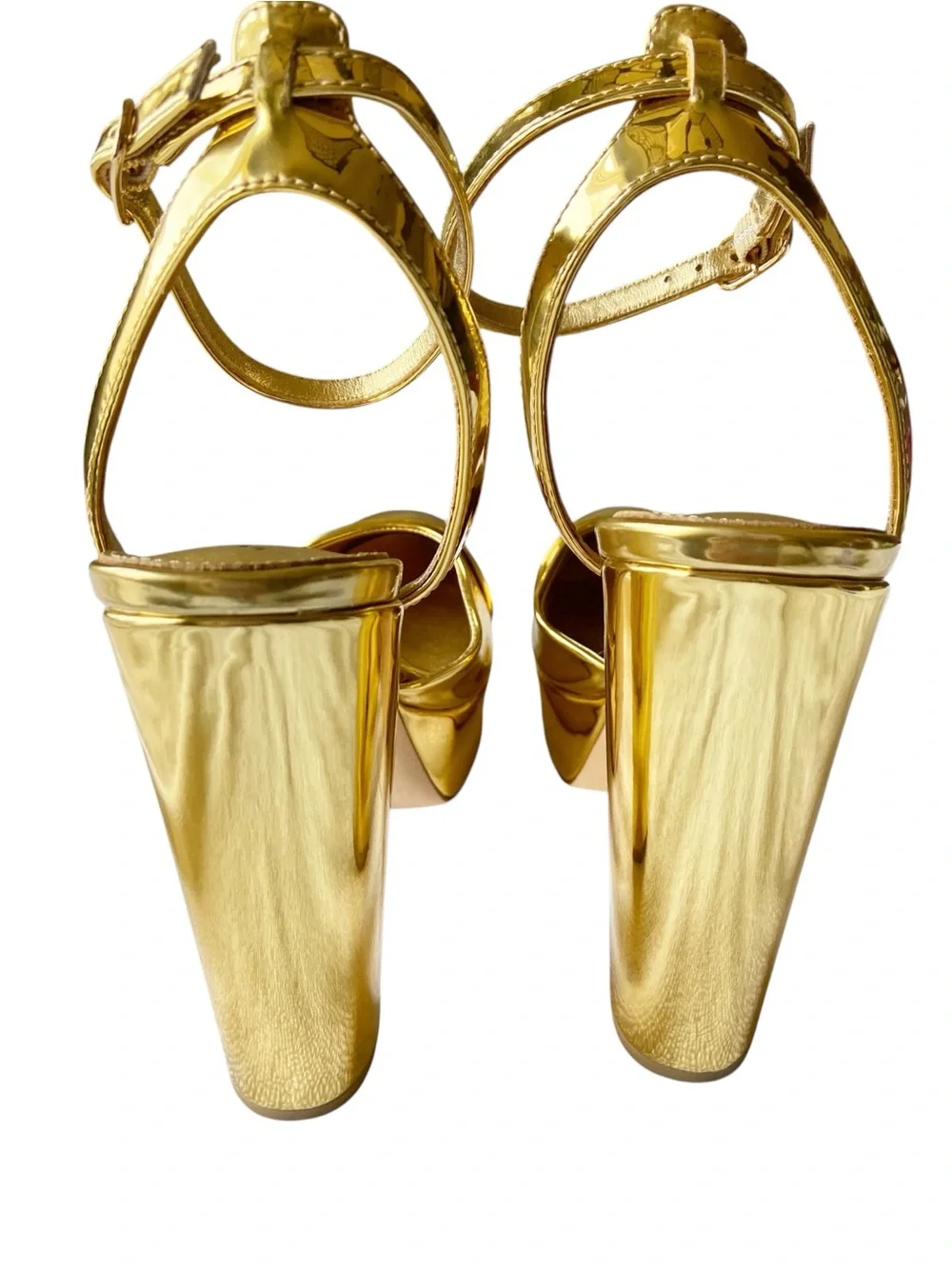 Antonio Melani x The Nat Note Pia Mirror Metallic Platform Pumps Size 9 NWOB